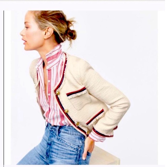 ISO J. Crew Tweed Fringe Blazer - Picture 1 of 6